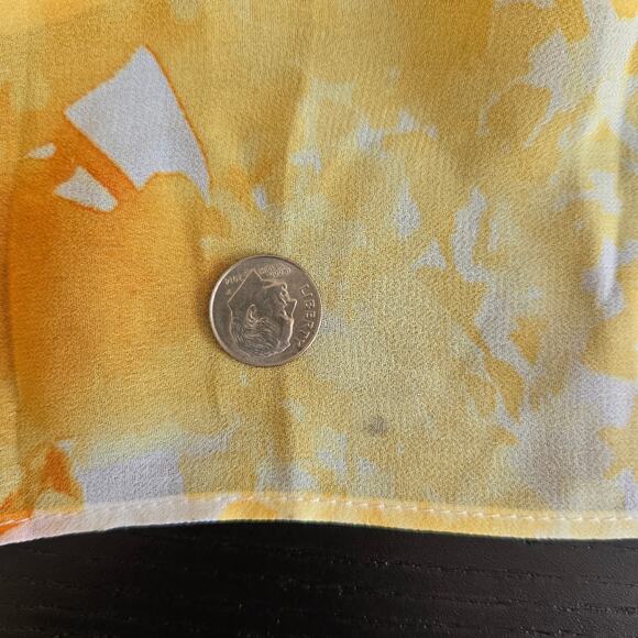 Anthropologie BHLDN Ava Yellow Ruffle Maxi Dress Chiffon Lace Women Large - Picture 14 of 15